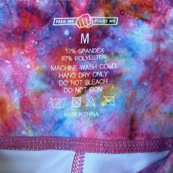 Feed Me Fight Me Ankle Leggings Size Medium Galaxy Chalk Print CrossFit Pants - Picture 8 of 12